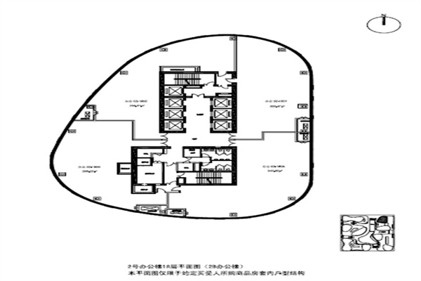 2号办公楼18层平面图（2B办公楼）