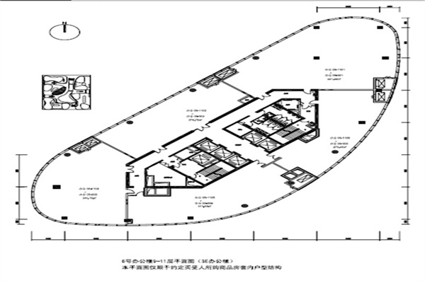 6号办公楼9-11层平面图（3E办公楼）