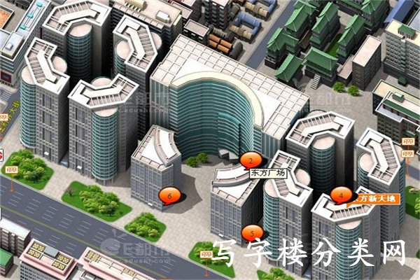 东方广场外景效果图俯视