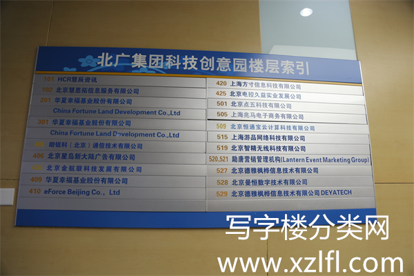 将台路北广集团科技创意园写字楼入住公司目录