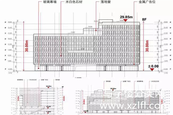 融汇国际大厦建筑剖面图