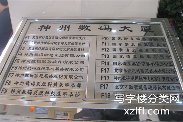 神州数码大厦入驻公司目录