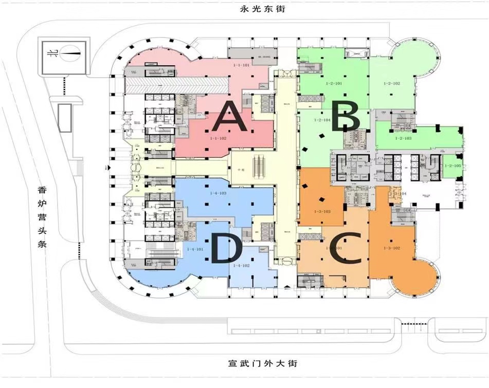 庄胜广场5A智能写字楼办公面积毛坯交付500平米7元全含