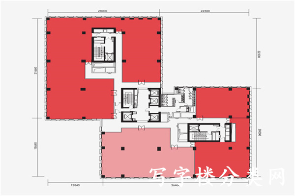 信德京汇中心，户型图，东外斜街，18层1801房间，看机场快速路