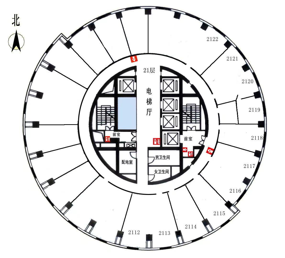 中服大厦，央企写字楼出租，平面图，单层户型图